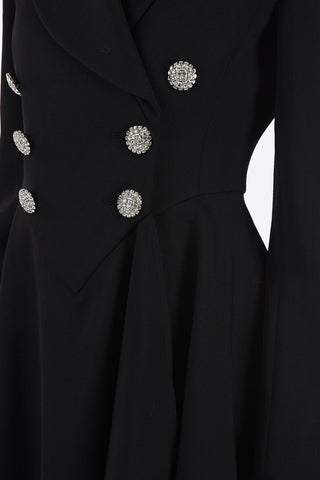 Double Breasted Tuxedo Mini Dress with Jewel Buttons