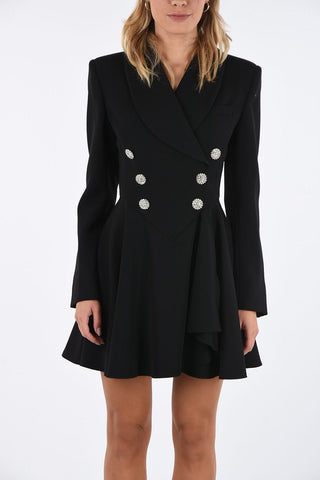 Double Breasted Tuxedo Mini Dress with Jewel Buttons