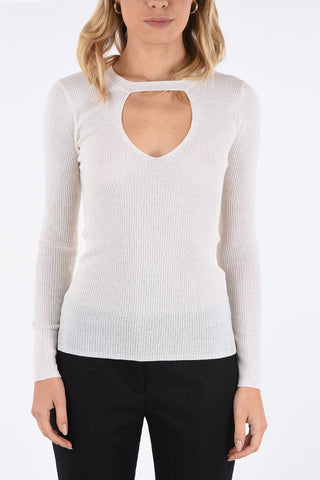  maglia chocker LOULOU in lana a costine