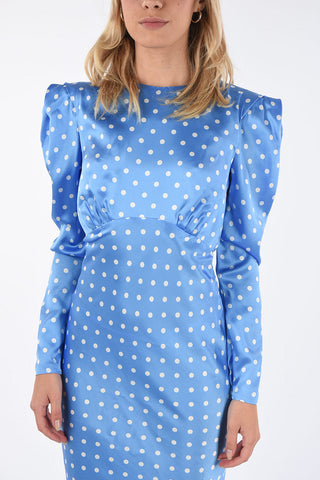 vestito floor a pois in seta open back