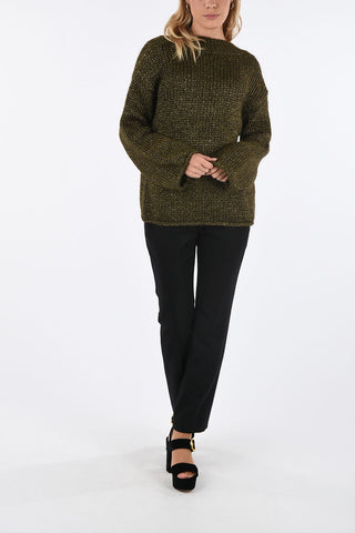 Deep Open Back Lurex Sweater