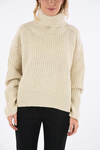 maglia crochet DIANA  a collo alto