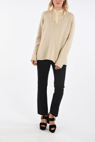 Cashmere and virginwool v-neck sweater