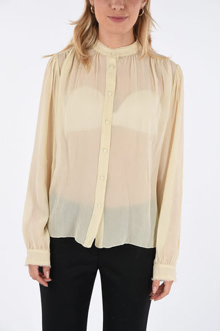 silk mandarin collar shirt