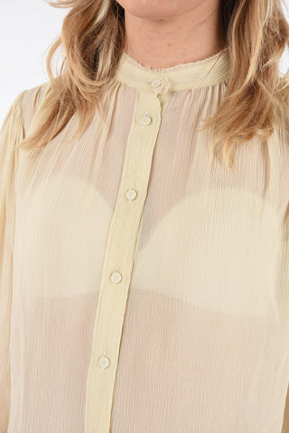  silk mandarin collar shirt