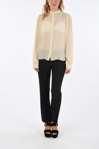  silk mandarin collar shirt