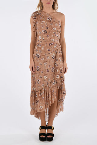 floral printed Asymmetrical 1-shoulder dress
