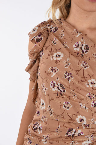 floral printed Asymmetrical 1-shoulder dress