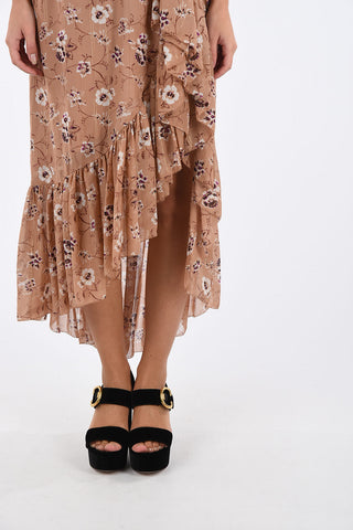 floral printed Asymmetrical 1-shoulder dress