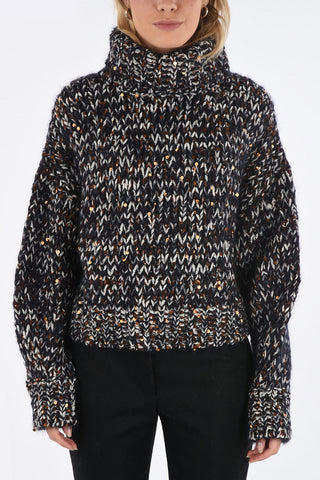 sequined turtle-neck sweater