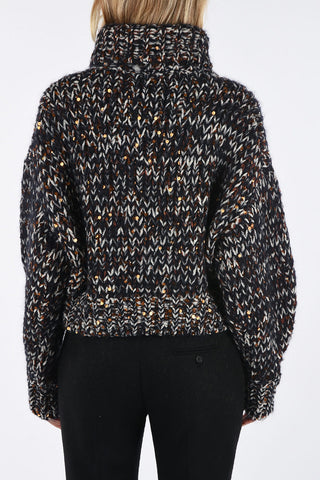 sequined turtle-neck sweater