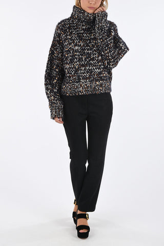 sequined turtle-neck sweater
