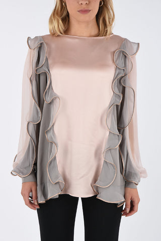  silk blouse with ruffles