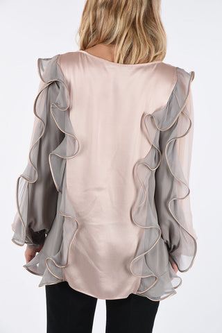  silk blouse with ruffles