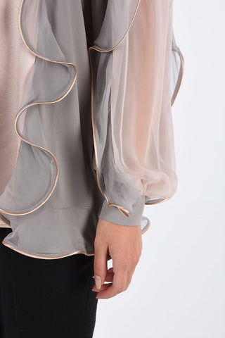  silk blouse with ruffles
