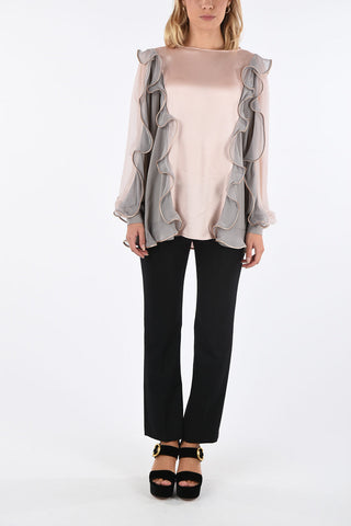  silk blouse with ruffles