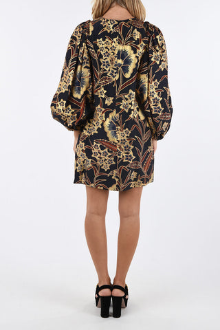 floral-printed silk CLAUDINE  mini dress