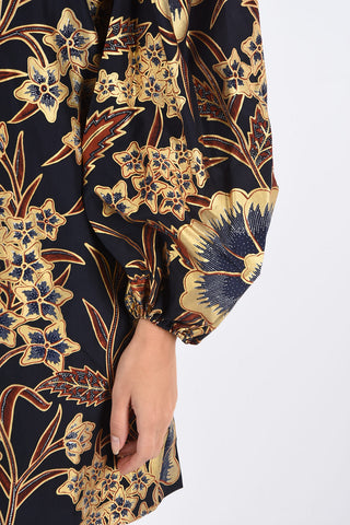 floral-printed silk CLAUDINE  mini dress