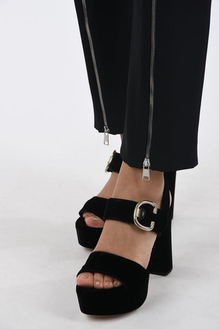 single pleat pants with zip detail