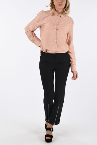 single pleat pants with zip detail