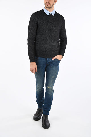 ARMANI JEANS Cable Knit Crew-Neck Sweater