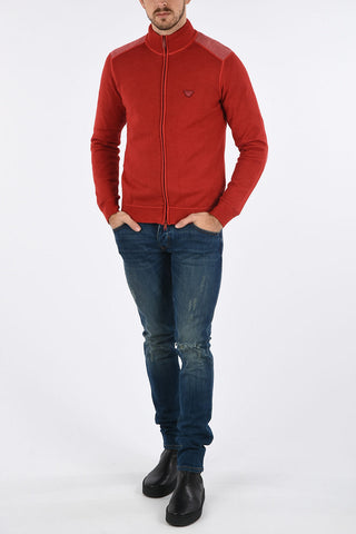 ARMANI JEANS Full Zip Wool Cardigan
