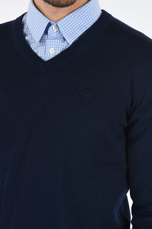 ARMANI JEANS Virgin Wool V-Neck Sweater