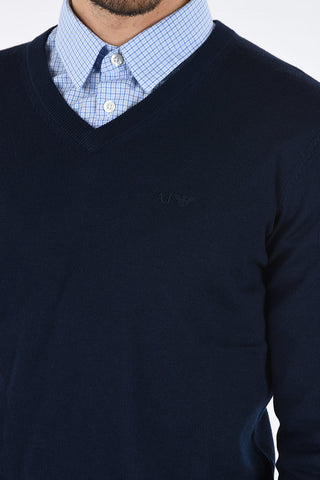 ARMANI JEANS Virgin Wool V-Neck Sweater