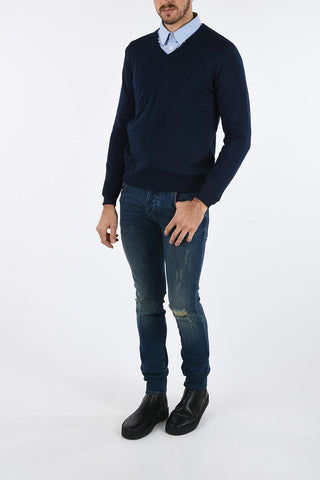 ARMANI JEANS Virgin Wool V-Neck Sweater