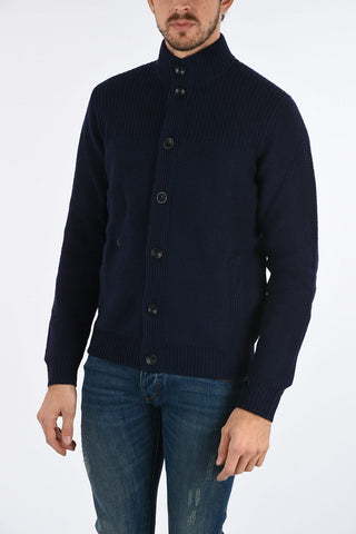 ARMANI JEANS Antler Button Cable Knit Cardigan