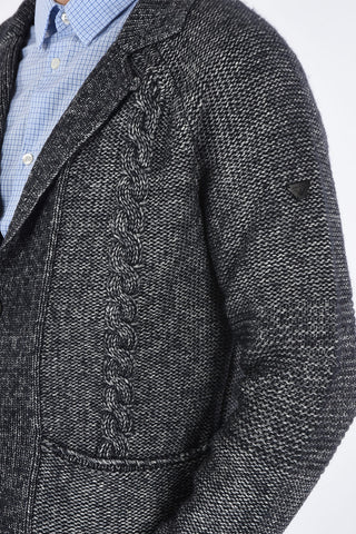 ARMANI JEANS Cable Knit 2-Button Blazer