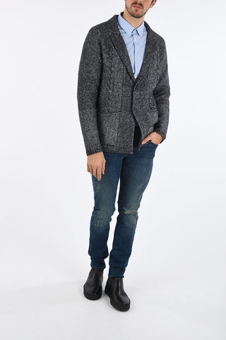 ARMANI JEANS Cable Knit 2-Button Blazer