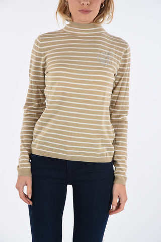 ARMANI JEANS Striped Turtleneck Sweater