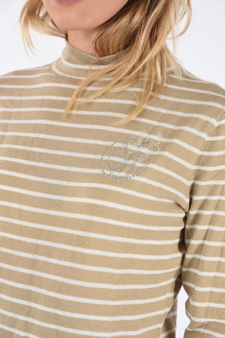 ARMANI JEANS Striped Turtleneck Sweater