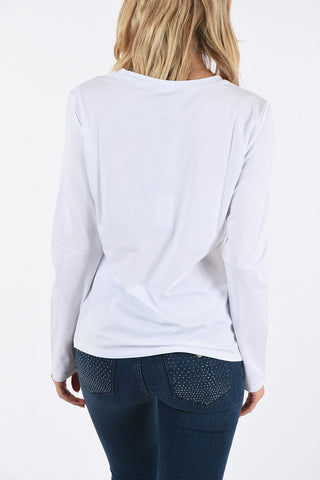 ARMANI JEANS Glitter embroidered T-shirt