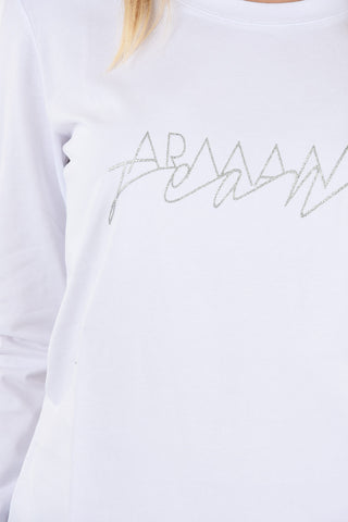 ARMANI JEANS Glitter embroidered T-shirt