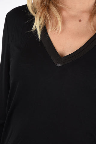 ARMANI JEANS Sequined V-neck T-shirt