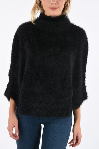 ARMANI JEANS Faux Fur Cape Overcoat