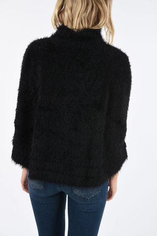 ARMANI JEANS Faux Fur Cape Overcoat