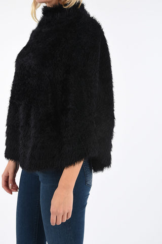 ARMANI JEANS Faux Fur Cape Overcoat
