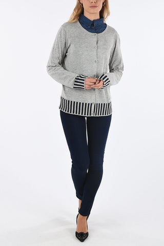ARMANI JEANS Cardigan with Striped Waist