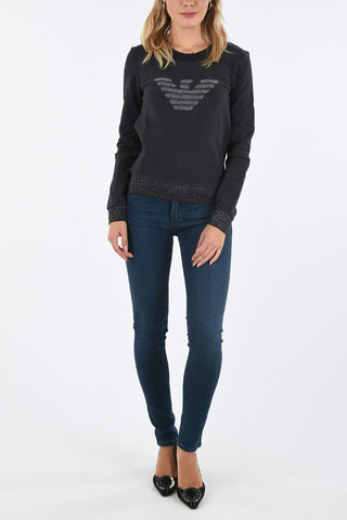 ARMANI JEANS Felpa Girocollo con Dettaglio Glitter