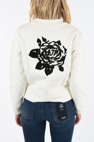 ARMANI JEANS Rose Embroidered Sweatshirt