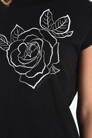 ARMANI JEANS Rose Printed T-shirt