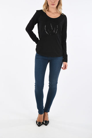 ARMANI JEANS Sequined T-shirt
