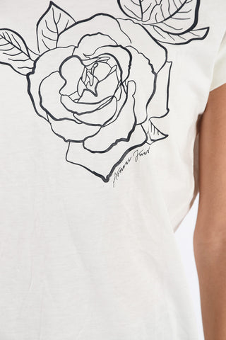 ARMANI JEANS Rose Printed T-shirt