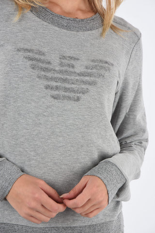 ARMANI JEANS Crewneck Sweatshirt with Glitter Detail