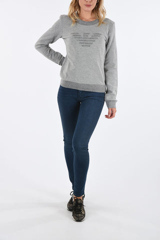 ARMANI JEANS Crewneck Sweatshirt with Glitter Detail