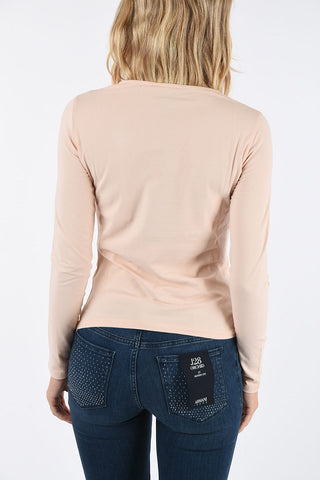 ARMANI JEANS Sequined V-neck T-shirt