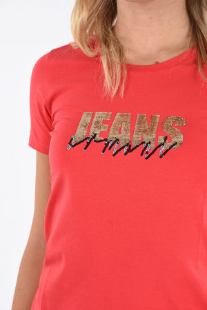 ARMANI JEANS Sequined T-shirt